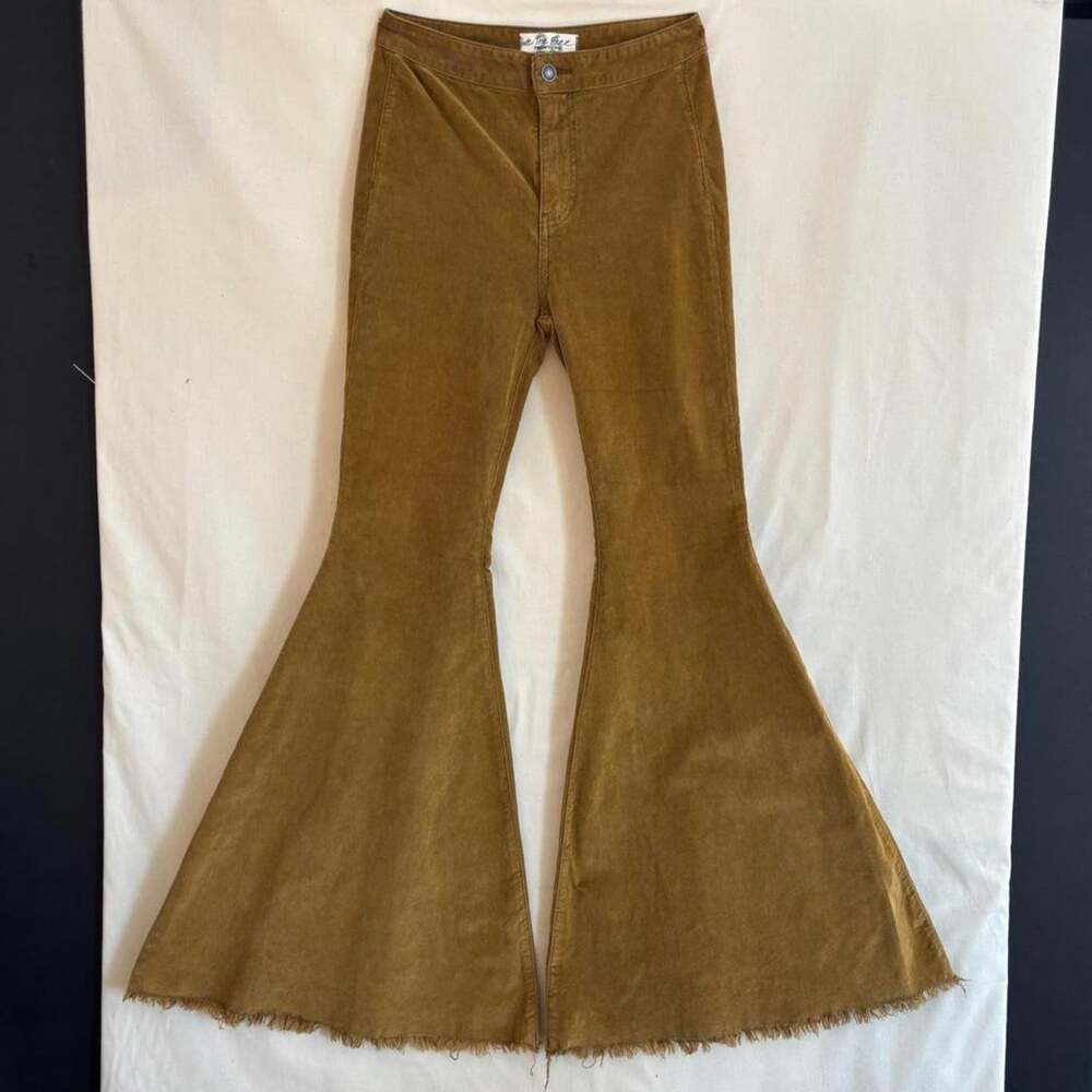 We The Free Brown Corduroy Extreme Flare Bell Bottom Boho Pants - Size 26